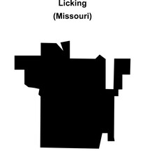Licking (Missouri) blank outline map