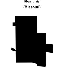 Memphis (Missouri) blank outline map