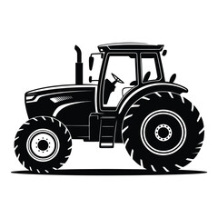 Obraz premium Modern tractor silhouette isolated on white background