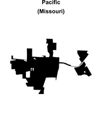 Pacific (Missouri) blank outline map
