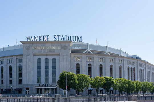 New York, NY, USA - August 19, 2022: Yankee Stadium is shown in New York, NY, USA on August 19, 2022. The current Yankee Stadium is a baseball stadium located in the Bronx, New York City. 