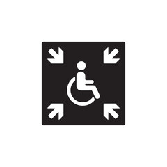 evacuation temporary refuge icon symbol sign vector