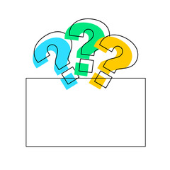 Question mark sign background with blank space isolated on white background. Quiz concept. Vector stock