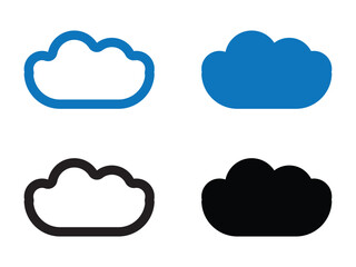 Cloud icon set. Cloud solid and line icon. eps file.
