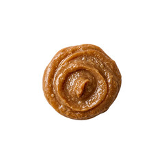Fototapeta premium Light brown peanut butter swirl isolated on transparent background 