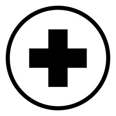 Fototapeta premium Faint Plus Symbol Inside of a Dark Circle Outline