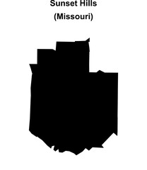 Sunset Hills (Missouri) blank outline map