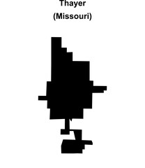 Thayer (Missouri) blank outline map