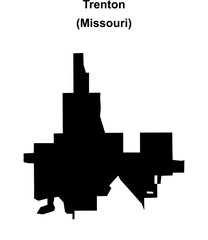 Trenton (Missouri) blank outline map