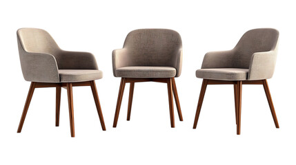 Pack Collection MidCentury Modern Armchairs Elegant Furniture Set for Home Decor set against transparent background