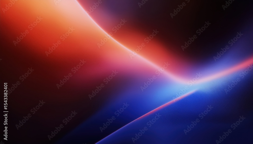 Poster glowing red and blue wave light texture with smooth gradient flow on dark background for futuristic 
