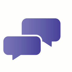 Two Speech Bubbles in Violet Gradient Communication and Conversation Concept Presenting Dynamic Exchange of Ideas and Collaboration