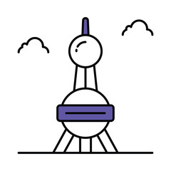 Pearl Tower Vector Filled outline illustration style icon