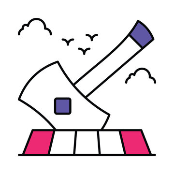 axe chopping wood, blue purple sky clip art preview