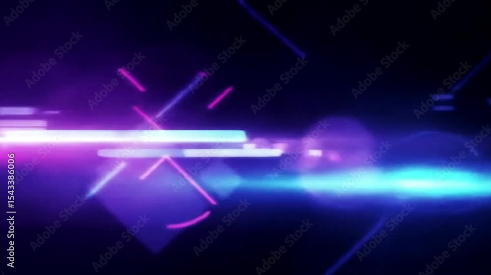 Poster abstract neon light shapes motion background animation loop for video editing usage