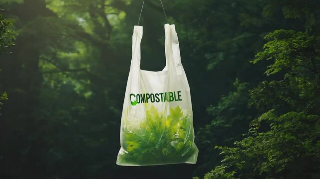 Compostable plastic bag.