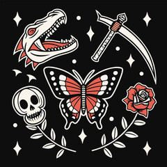 black and white butterfly