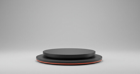 Elegant Black and Orange Minimalist Product Display Stand  Perfect for Showcase and Presentation