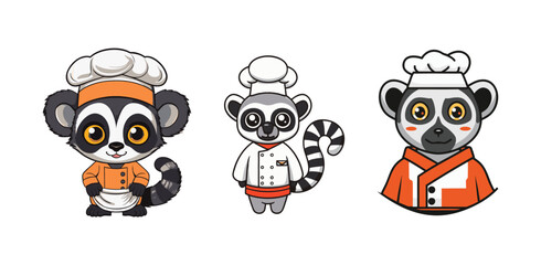 Cute Lemur in a chef costume