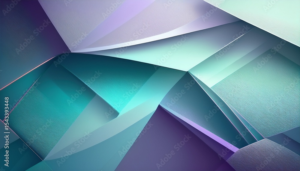 Poster minimalist abstract smooth angular shapes soft gradients lavender light teal delicate sharp lines hi