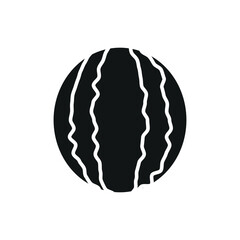 Watermelon in solid silhouette with bold seed marks delivers a strong and juicy fruit icon.