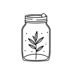 Jar with Plant Terrarium Lines.eps