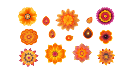 Pack Collection Vibrant Floral Mandala Designs Perfect for Textiles Prints  More set against transparent background