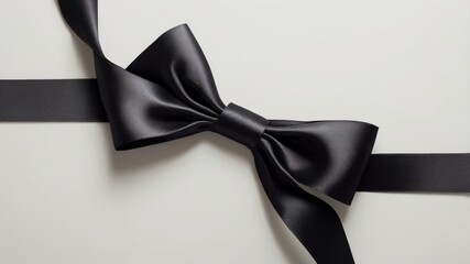 Elegant Black Satin Bow Tied