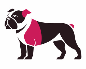 Obraz premium The Bulldog silhouette vector illustration, logo type silhouette is simple and elegant.