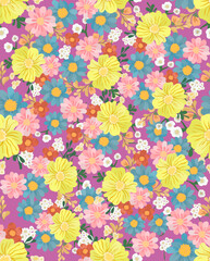 Seamless Flower Pattern - Vector