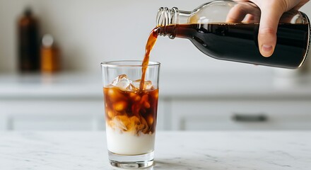 Refreshing Iced Coffee Cold Brew Concentrate Pour Over Ice