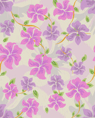 Seamless Flower Pattern - Vector