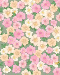 Seamless Flower Pattern - Vector