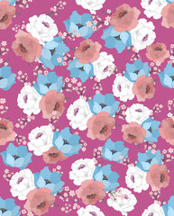 Seamless Flower Pattern - Vector