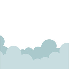 Fototapeta premium Blue cloud border vector illustration with transparent background