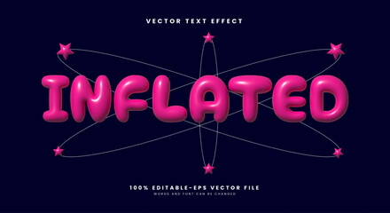 Inflated Cute Style 3d editable text effect Template