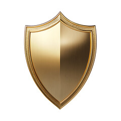 a golden shield on transparent background PNG