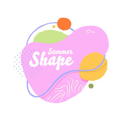 Abstract colorful summer shape pastel colors and dynamic elements