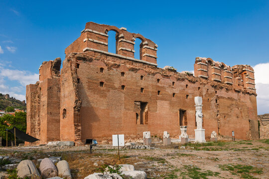Roman Red Basilica ruins in Bergama Turkey