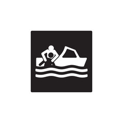 rescue boat icon symbol sign vector