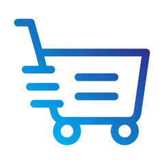 Shopping cart icon for e-commerce or online shopping.