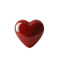 Fototapeta premium Shiny red heart 3d render on transparent background