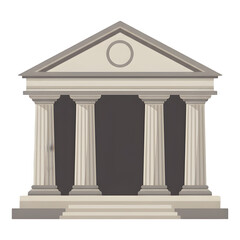 Obraz premium Simplified architectural illustration of a classical building facade