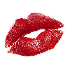 red kiss mark on transparent background PNG
