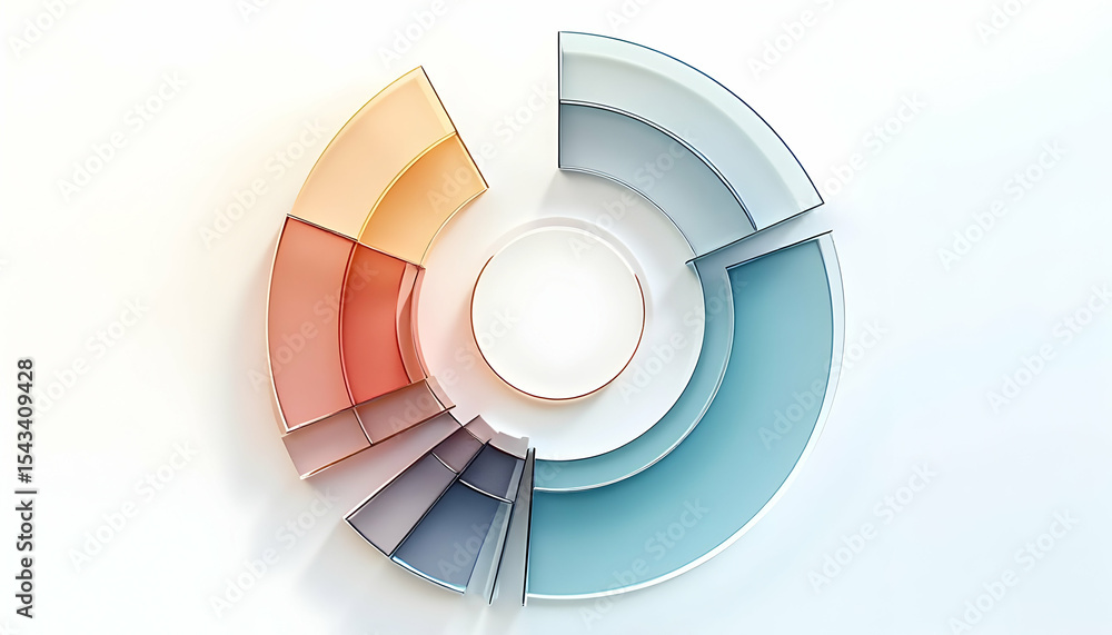 Poster abstract circular chart with color gradient segments