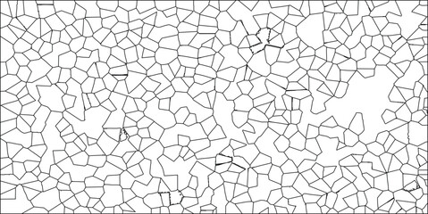 Abstract geometric vector illustration of polygonal shapes in black and white representing irregular cellular forms