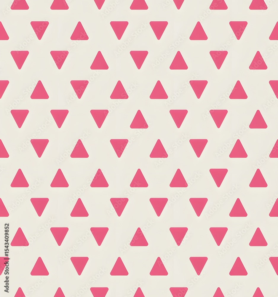 Poster repeating geometric pink triangles pattern on creamy background seamless design for modern visuals