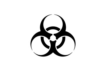 Illustration of a black and white biohazard symbol