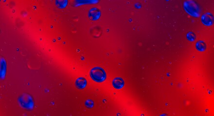 Abstract Red and Blue Bubbles