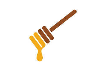 Illustration of honey dipper with dripping honey